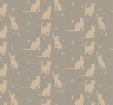 Kusursuz bir arka plan, kedi siluetleri.