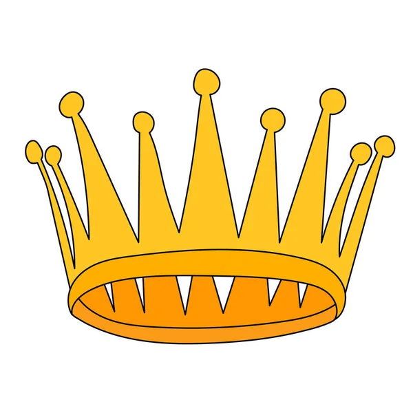 在白色的背景上 一个金色的皇冠 — 图库矢量图片