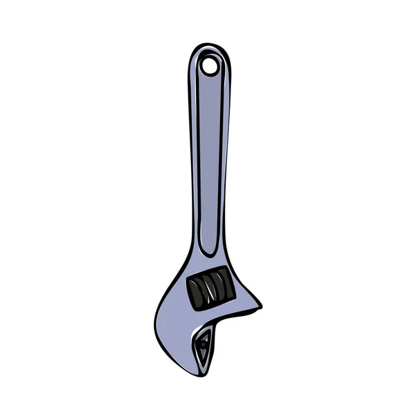 Vector White Background Construction Tool Wrench — Stock Vector