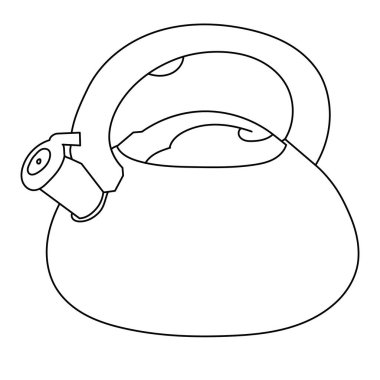  beyaz arkaplan, soba için tutacağı olan çaydanlığı çiz