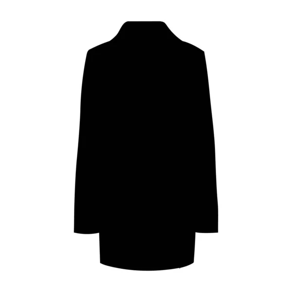 Διάνυσμα Λευκό Φόντο Μαύρο Σιλουέτα Γυναικείο Παλτό — Διανυσματικό Αρχείο