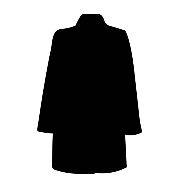 Vecteur Sur Fond Blanc Silhouette Noire Manteau Féminin — Image vectorielle