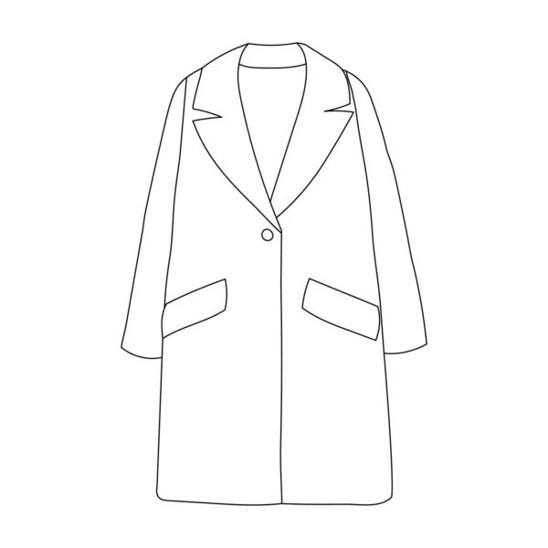 Modische Oberbekleidung Mantel Skizze Kontur — Stockvektor