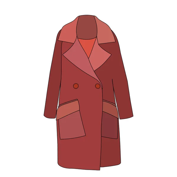 Vector White Background Outerwear Coat Raincoat — Stock Vector