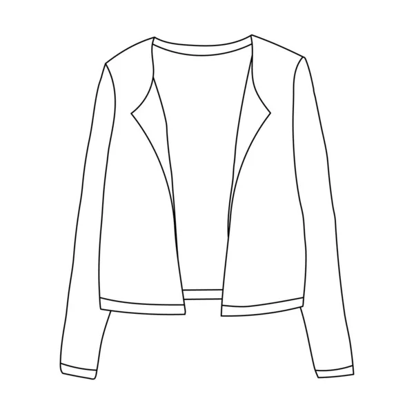 Fond Blanc Veste Dessus Mode Esquisse Contour — Image vectorielle