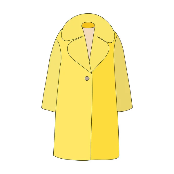 Vector White Background Fashionable Outerwear Coat Cape Yellow — Stock Vector