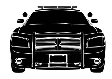 Siluet polis arabası vektörü