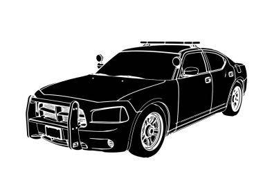 Siluet polis arabası vektörü