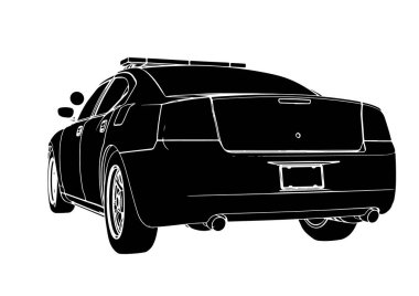 Siluet polis arabası vektörü