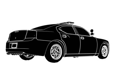 Siluet polis arabası vektörü