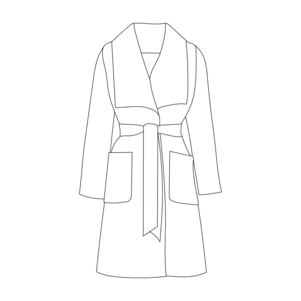 Beyaz Arka Plan Modaya Uygun Dış Giysi Palto Pelerin Çizimi — Stok Vektör