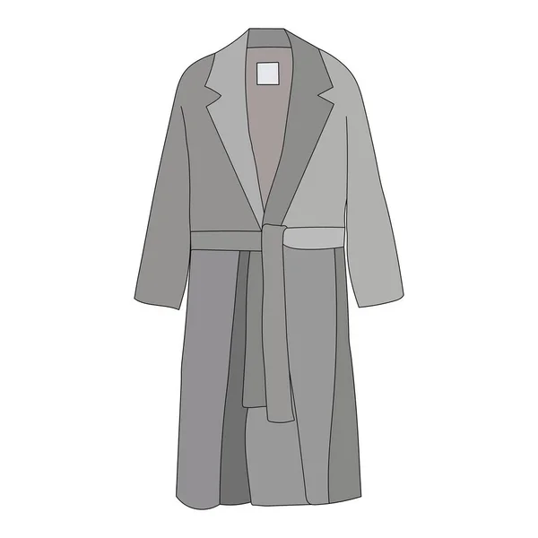 Vector White Background Fashionable Outerwear Coat Cloak Gray — Stock Vector