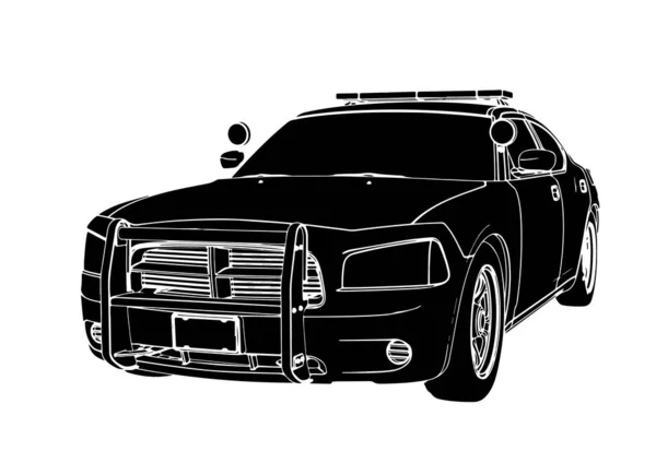 Silhouette Police Car Vector — Stock Vector