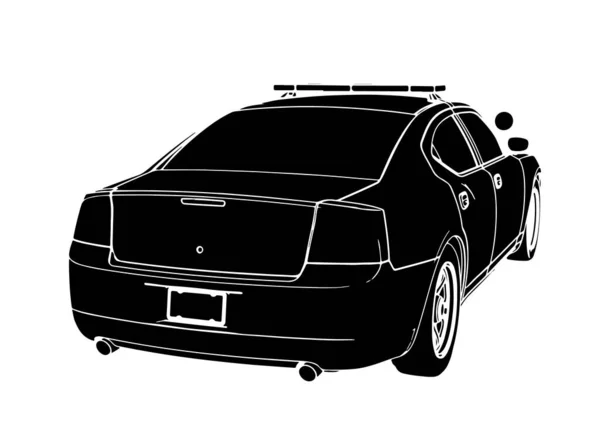 Silhouet Politie Auto Vector — Stockvector