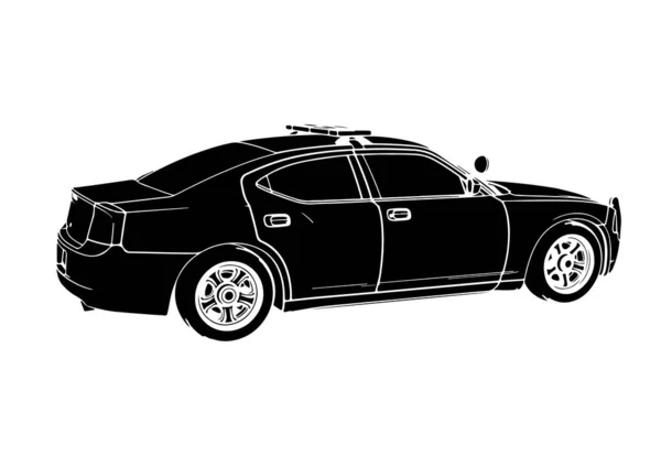 Silhouette Police Car Vector — Stock Vector