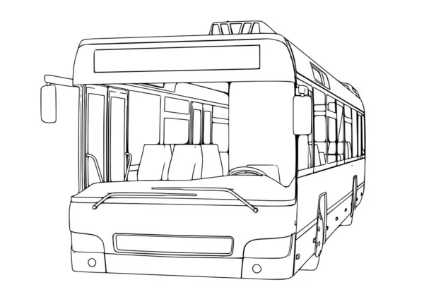 Bosquejo Ciudad Autobús Vector — Archivo Imágenes Vectoriales