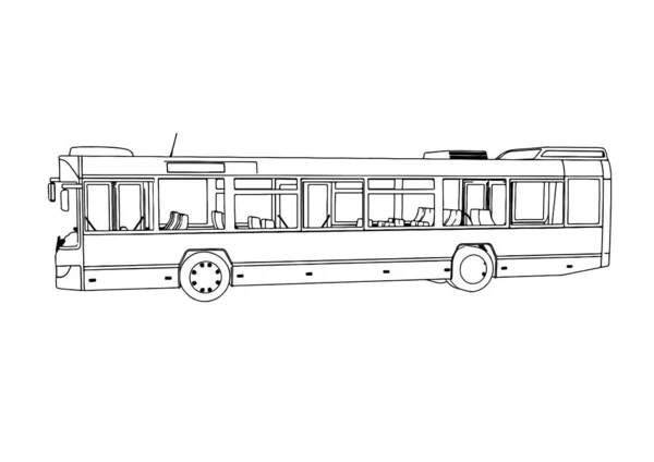 Bosquejo Ciudad Autobús Vector — Archivo Imágenes Vectoriales