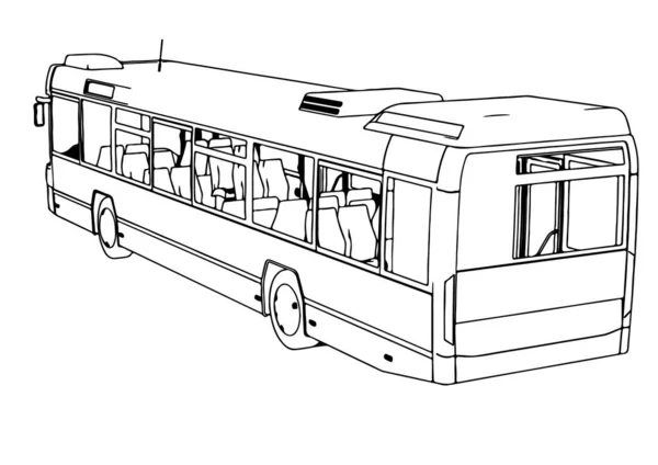 Bosquejo Ciudad Autobús Vector — Archivo Imágenes Vectoriales