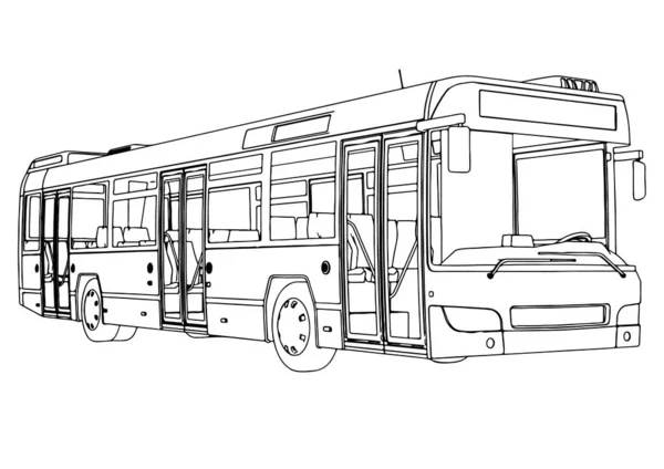 Croquis Vecteur Bus Ville — Image vectorielle