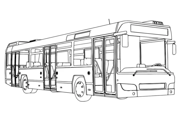 Bosquejo Ciudad Autobús Vector — Archivo Imágenes Vectoriales