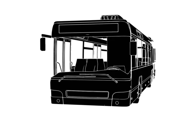 City Bus Silhouette Vector — Stock Vector