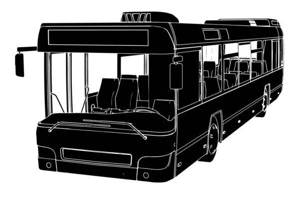 Вектор Силуэта Городского Автобуса — стоковый вектор