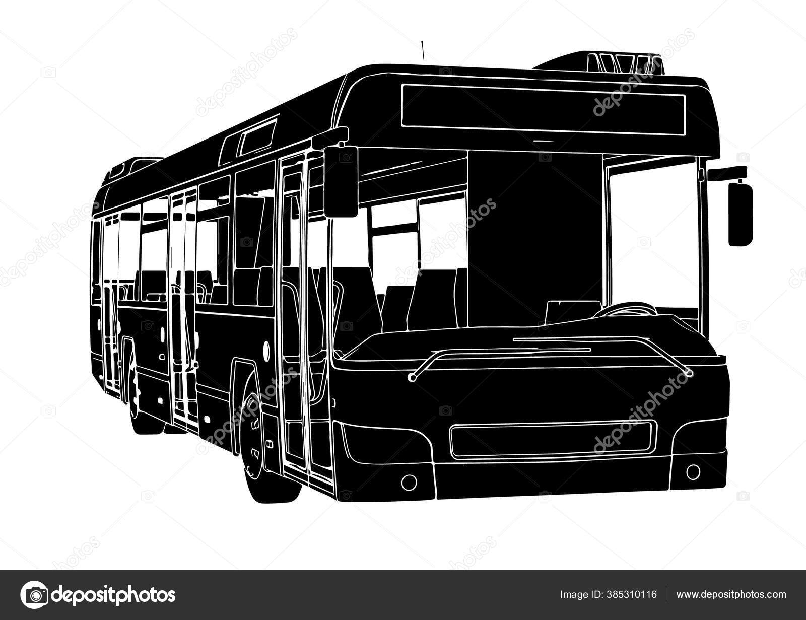 Вектор Силуэта Городского Автобуса Векторное Изображение ©prinsprf.