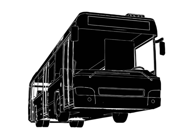 Silueta Autobús Urbano Vector — Archivo Imágenes Vectoriales