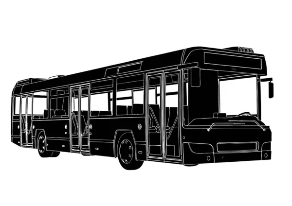 City Bus Silhouette Vector — Stock Vector