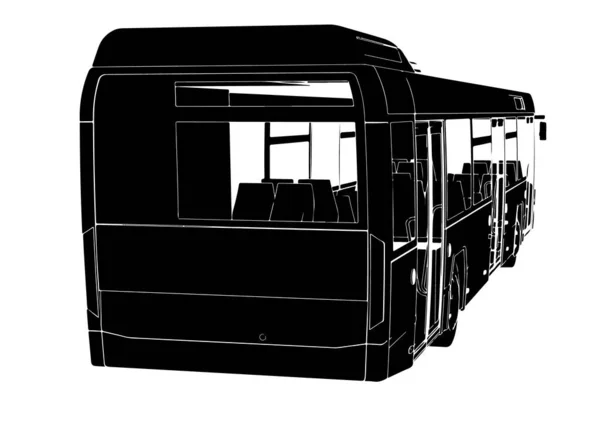 Městský Autobus Silueta Vektor — Stockový vektor