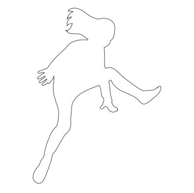 vektör, izole, dış hatlı küçük kız