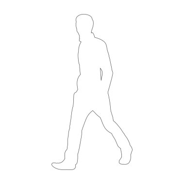  kişi yürüyen çizgi vektörü