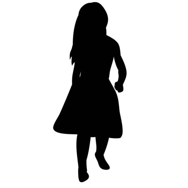 Vecteur Silhouette Isolée Petite Fille — Image vectorielle