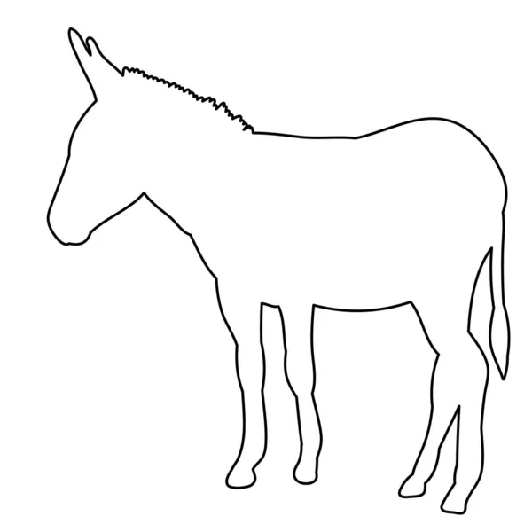 Contour Donkeys Sketch Worth — Stock Vector