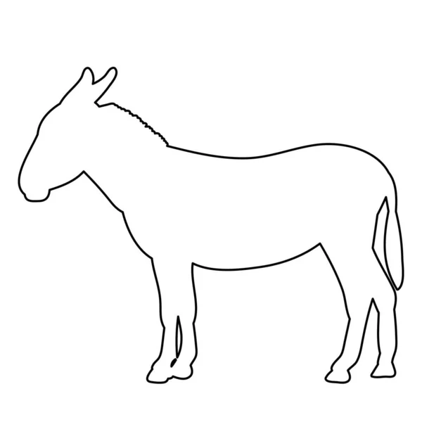Vektor Isolierte Kontur Der Esel Skizze — Stockvektor