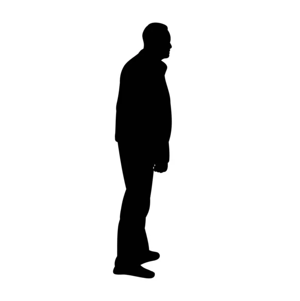 Vector Isolated Silhouette Man Standing — Stock Vector