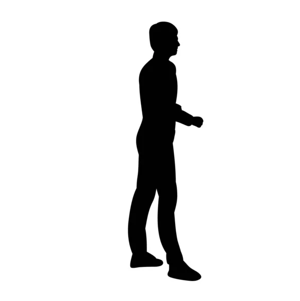 Silhouette Homme Seul Marche — Image vectorielle
