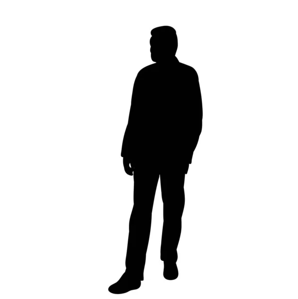 Silhouette Isolée Homme Seul Marche — Image vectorielle