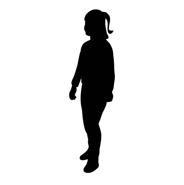 Vektor Isolierte Silhouette Kleines Mädchen Fuß — Stockvektor