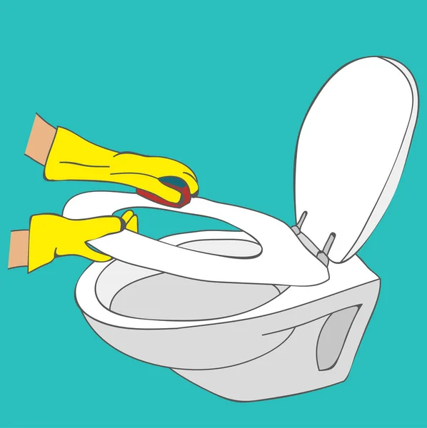 Vecteur Lavage Toilettes Isolé — Image vectorielle