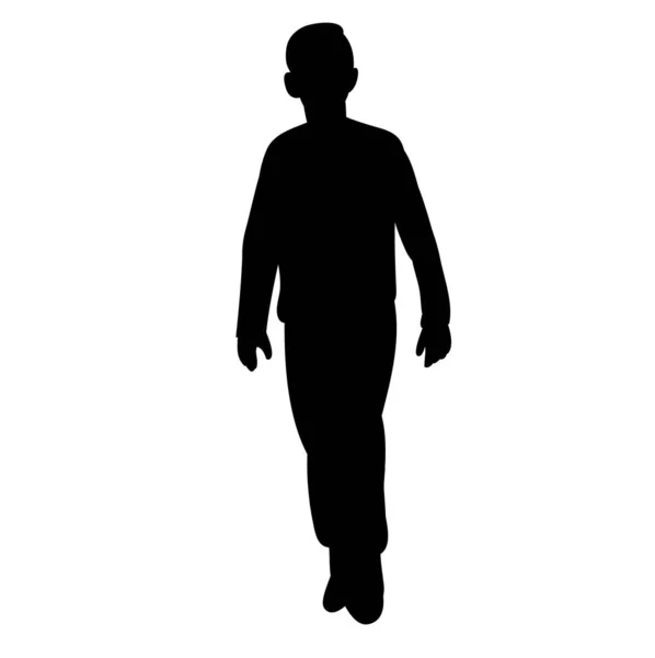 Silhouette Homme Sur Fond Blanc — Image vectorielle