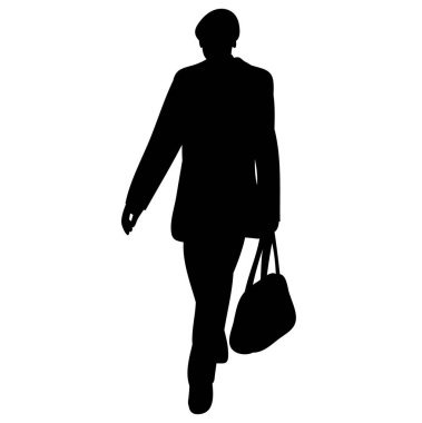 Beyaz arka planda duran siluet kız, izole