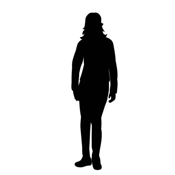 Silhouet Meisje Witte Achtergrond Geïsoleerd Vector — Stockvector