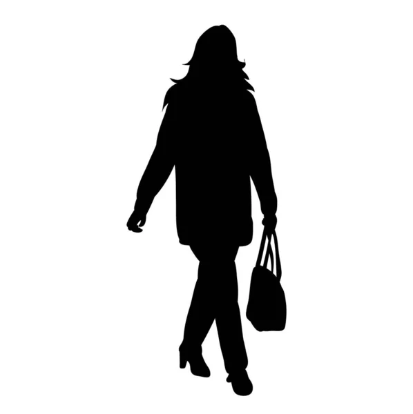 Silhouette Girl Goes Isolated — Stock Vector