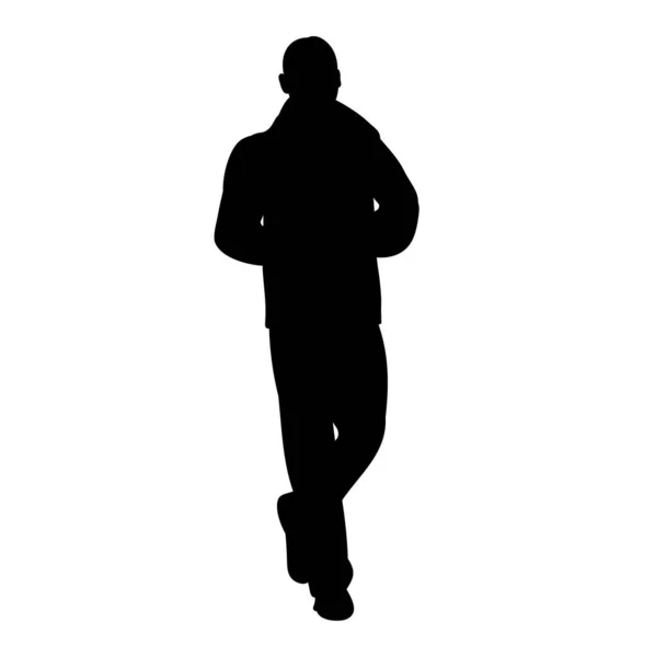 Silhouette Homme Sur Fond Blanc Isolé Vecteur — Image vectorielle