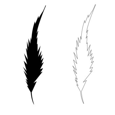 vektör izole edilmiş siluet tüy kuşu