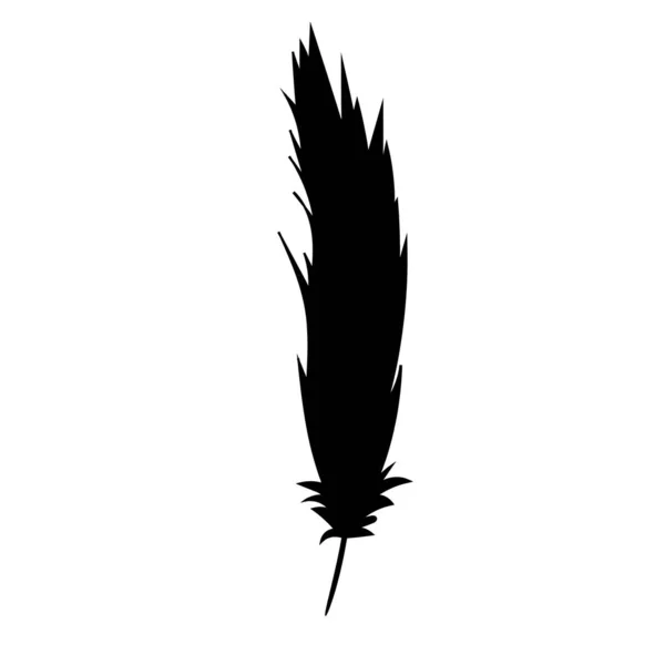 羽毛的黑色轮廓 — 图库矢量图片