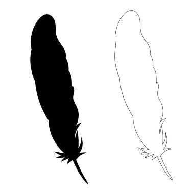 vektör, izole edilmiş kuş tüyü silueti, özet