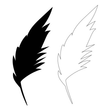 İzole edilmiş kuş tüyü silueti, ana hatları