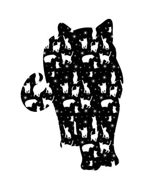 vektör, bir kedinin izole edilmiş silueti